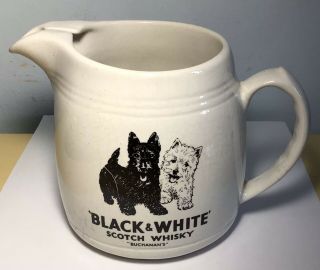Vintage Black & White Buchanan’s Blended Scotch Whisky Ceramic Pitcher