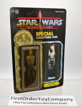 Vintage Star Wars Potf Last 17 Han Solo Carbonite Figure Moc Unpunched