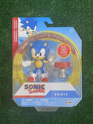 Sonic The Hedgehog 2021 Wave 4 Jakks Pacific 4 " Sonic W Spring In Hand