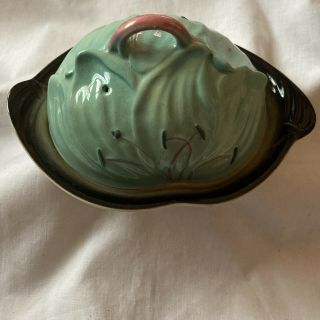 Vintage Handpainted Ceramic Shorter And Sons Staffordshire Petal Butter Dish