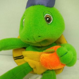 Vintage Franklin The Turtle With Party Hat And Pumpkin Plush Stuffed Animal