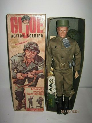 Vintage 1964 Gi Joe Action Soldier Red Head Whit Box Double¨r¨ 7500 Nr