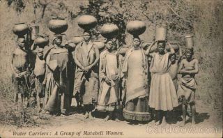 Zimbabwe Water Carriers: A Group Of Matabeli Women Postcard Vintage Post Card