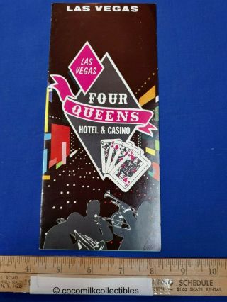 Vintage 1960s Four Queens Hotel & Casino Las Vegas Nevada Travel Brochure Info