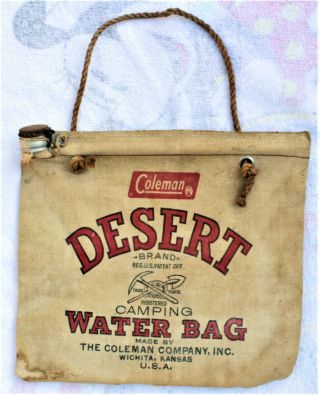 Vintage Coleman Desert Brand Flax Duck Water Bag Wichita Kansas