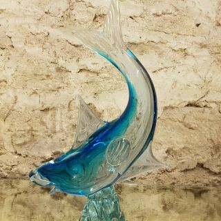 Vintage Art Glass Fish Retro Hand Blown Studio Murano Style Glass Lamp Work