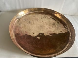 Vintage Handmade Brass Shallow Bowl/plate Signed 30.  5cm