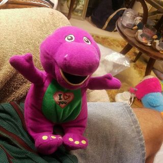 9 " Plush Stuffed Barney The Purple Dinosaur Sings I Love You Song 2013