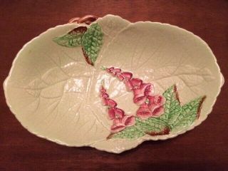 Vintage Art Deco Hand - Painted Oval Foxglove Bowl Made By Carlton Ware 1930 