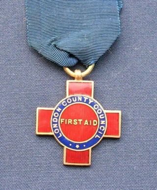 Vintage London County Council First Aid Enamel Medal - Emma Powell July 1918