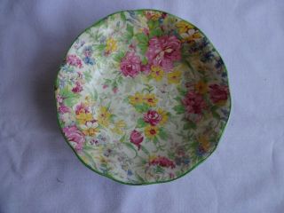 Rare Vintage 1950`s Midwinter China Small Bowl Pink/yellow Flowers Chintz 13 Cm