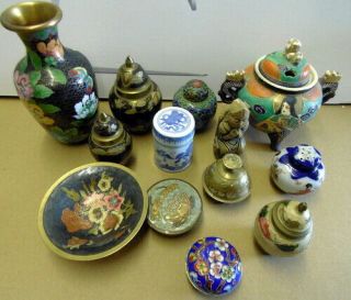 Vintage Brass Enamel Engraved,  Other Collectables Bundle Indian/chinese
