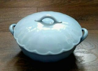 Vintage 1940s/50s Grindley Utility Ware Petal Ware Covered Tureen Lupin Blue Vgc