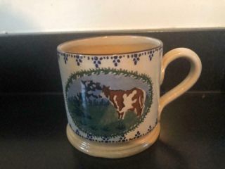 Vintage Nicholas Mosse Large Mug Spongeware Cow Irish Pottery