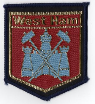 Vintage 1970s Football Sew On Patch West Ham United Cloth Badge