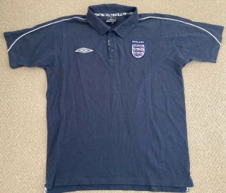 Vintage England Football Polo Shirt Umbro Xl