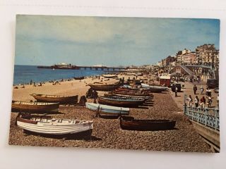 The Sea Front And West Pier Brighton Postcard Vintage Unposted