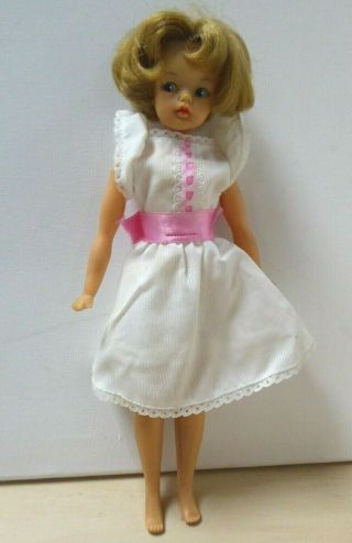Vintage Sindy Doll In White Dress Fair Ideal Toy Corp Hong Kong C36