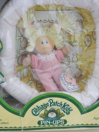 Coleco Vintage Cabbage Patch Pin - up Sleepy Ready for Bed Girl 1983 Boxed 2