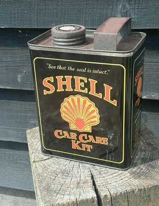 Vintage Shell Car Care Kit Tin [no Contents] Made In England