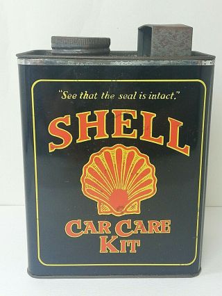 Vintage SHELL Car Care Kit Tin [No Contents] made in England 2