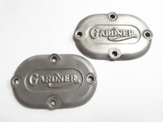 Pair Vintage Gardner Engine Badges