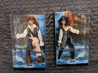 Barbie Collector Pirates Of The Caribbean Angelica & Captain Jack Sparrow Nib