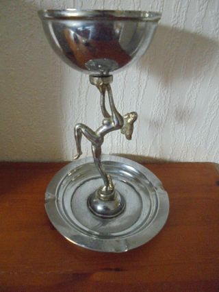 Rare Vintage Art Nouveau Naked Lady Ashtray In Outstanding
