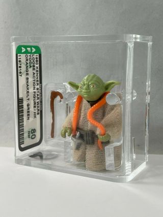 Yoda Orange Snake Lt Green Kenner Vintage Star Wars Esb Loose Afa 80 Nm 1980 Hk