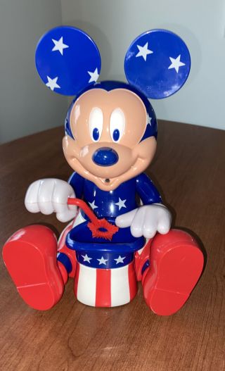 Vtg Euc Rare Disney Mickey Mouse Patriotic Bubble Blowing Machine.  Great