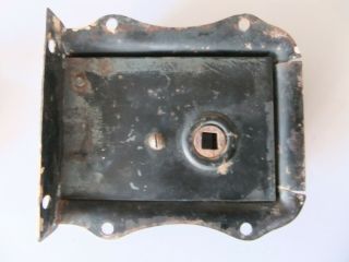 Vintage Antique Reclaimed rim door lock with slide bolt lock and keep 3