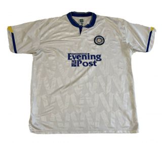 Vintage Fc Leeds United 91 - 92 Home Score Draw Shirt Size Xxl Nlv