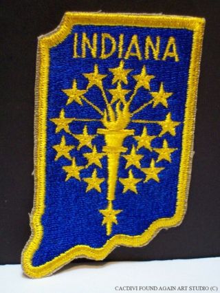 Us Army Post Wwii Indiana National Guard Patch State Shape Insignia Badge In Vtg