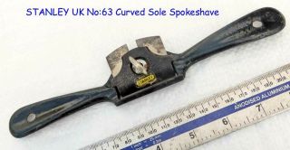 Vintage Stanley Uk No:63 Curved Sole Cast Iron Spokeshave Vgc Old Tool