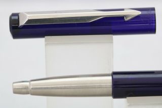 Vintage (1996) Parker Vector Transparent Blue/purple Rollerball Pen,  Ct