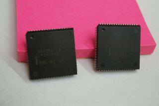 Vintage Set 286 Intel N80286 - 10 & N80286 - 12 Cpu Plcc 10mhz 12mhz