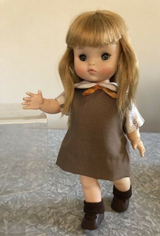 Vtg Collectible 1966 Effanbee Brownie Girl Scout Doll Blonde Hair 11 " No Hat