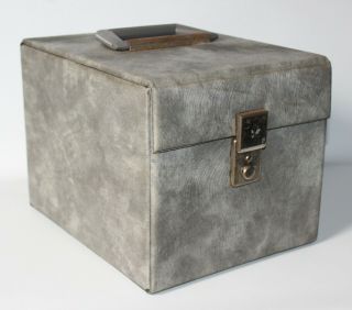 Vintage Large Textured Grey Storage / Carry Case For 7 " Singles