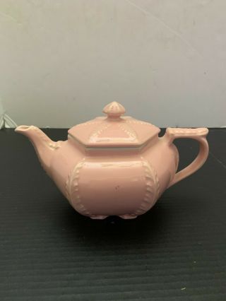 Vintage Hall China Plume Pink Teapot With Lid