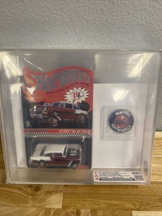 Hot Wheels Red Line Club 55 Chevy Bel Air Gasser Red Low Number Cas Graded 85, 5