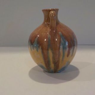Vintage C.  C.  Cole North Carolina Art Pottery Jug Vase Early Drip Glaze Old Nc