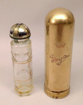 Vintage Evyan White Shoulders Perfume Bottle With Lipstick Style Carrying Case