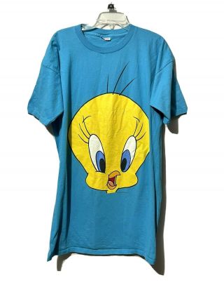 Vtg 1994 Looney Tunes Warner Bros Tweety Bird Pajama T - Shirt One Size Fits Most