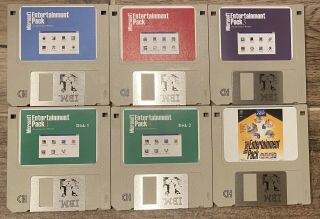 Vintage Microsoft Entertainment Pack 1,  2,  3,  4,  Bestof Ibm Pc 6 - Disk Set Windows 3x