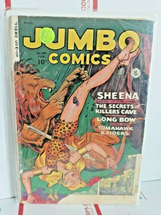 Vintage Comic Book Jumbo Comics 144 Sheena Fiction House 1951