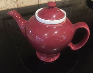 Mccormick Tea Pot Baltimore Maryland Burgundy Vintage Usa