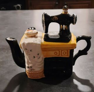 Vintage Sewing Machine Teapot Miniature