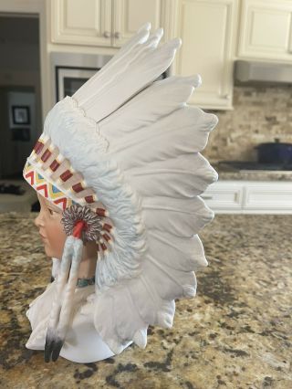 Vintage Cybis Little Eagle Native American Porcelain Bust.  Measures 12” Tall 3