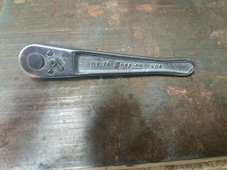 Vintage Snap On Mv71 1/4” Drive Ratchet / Mini Socket Wrench (pre - Owned) Usa