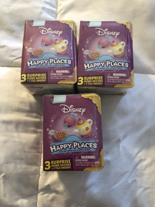 3 × Shopkins Happy Places Miniature Decor Disney